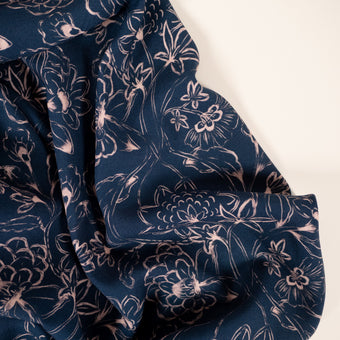 ikat-e-jaipur-ink-tissu-viscose-encre-fleurie image 2
