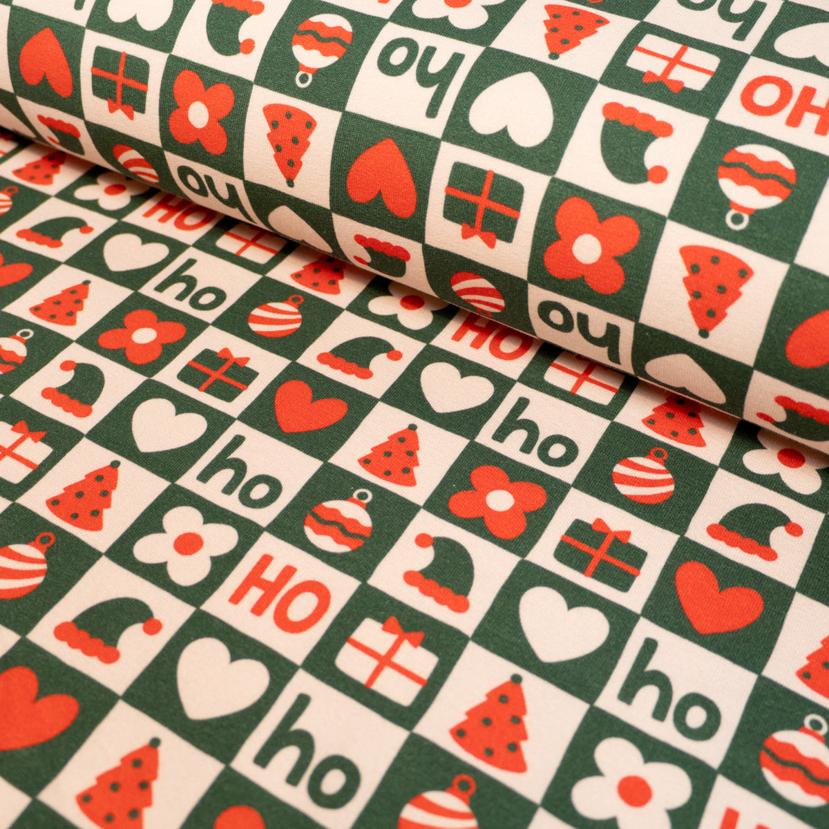 ikat-e-tissus-french-terry-bio-merry-xmas-tissu-vert image 5