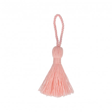 ikat-e-pompon-satin-rose-pour-sac-et-couture image 1