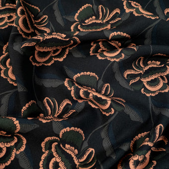 ikat-e-tissus-viscose-ispahan-tissu-noir-fleuri image 5
