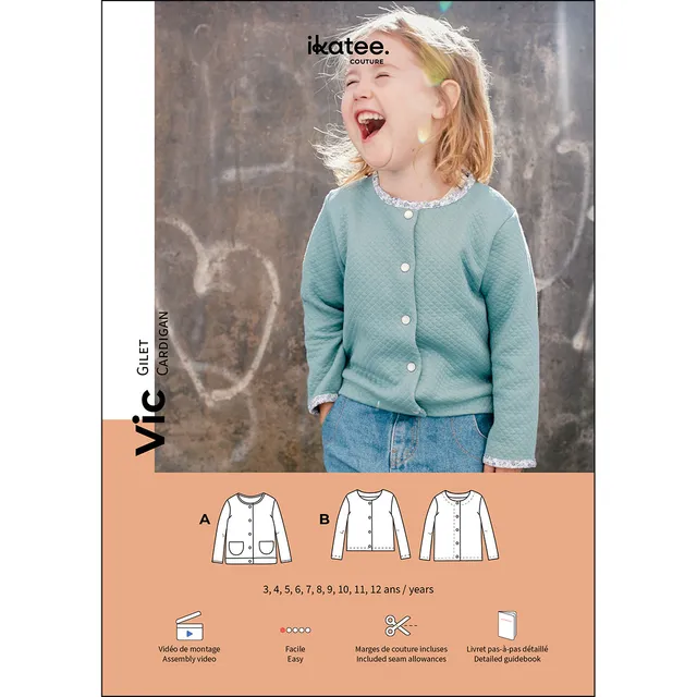 ikat-e-vic-gilet-veste-enfant-patron-pochette-mixte image 1
