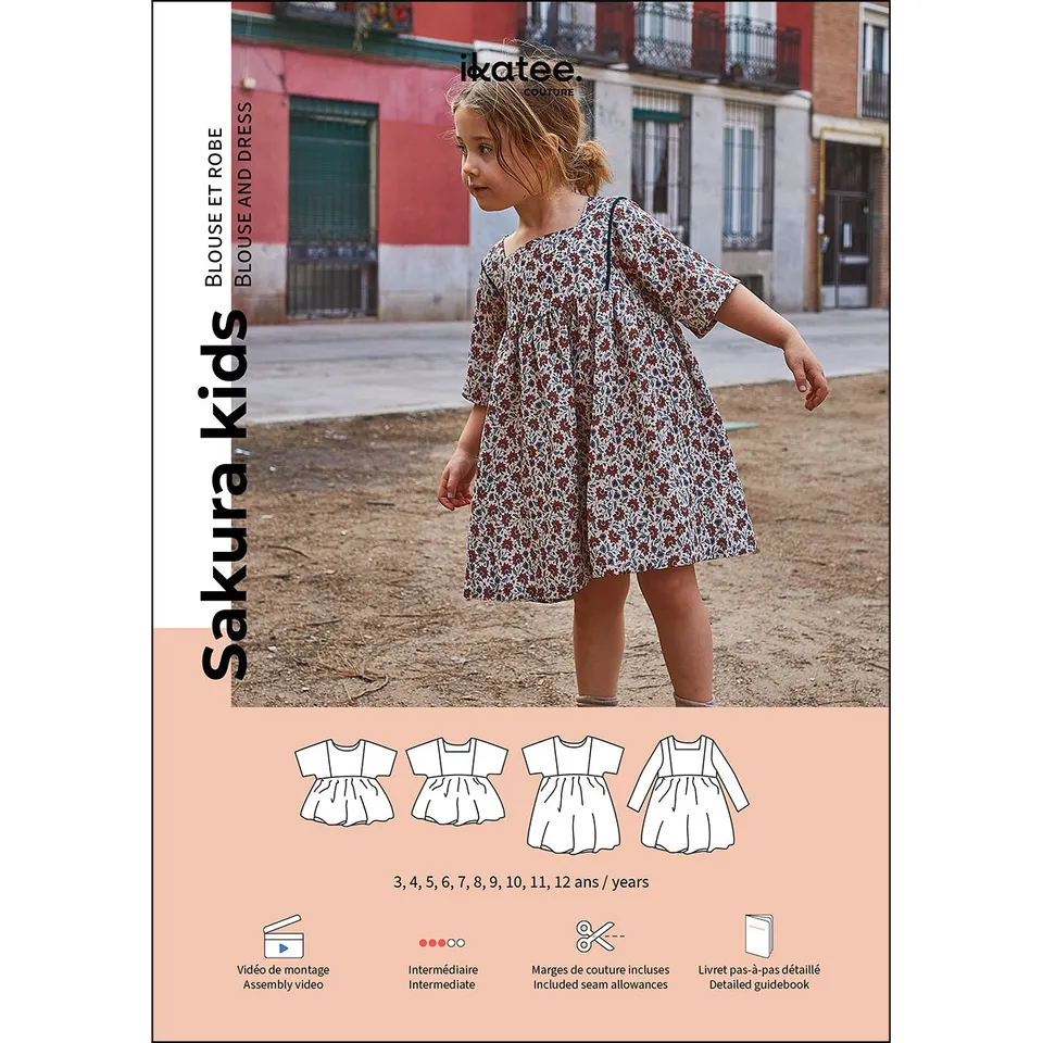 ikat-e-sakura-kids-patron-blouse-robe-fille-pochette image 1