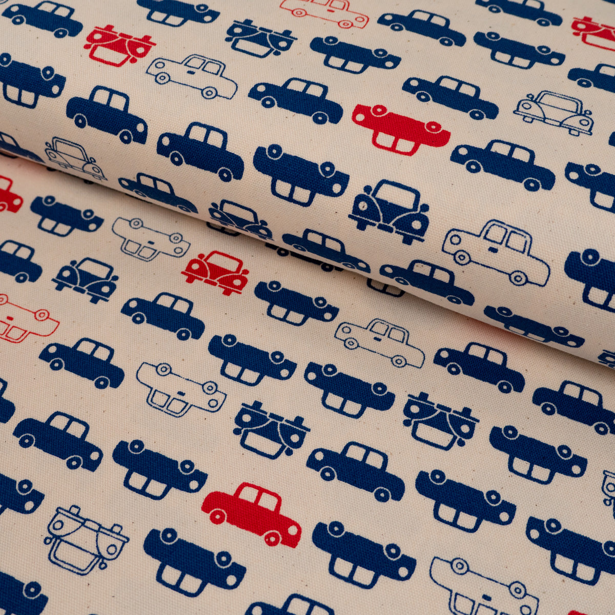 ikat-e-simply-car-tissu-canvas-cru-bleu-et-rouge image 1
