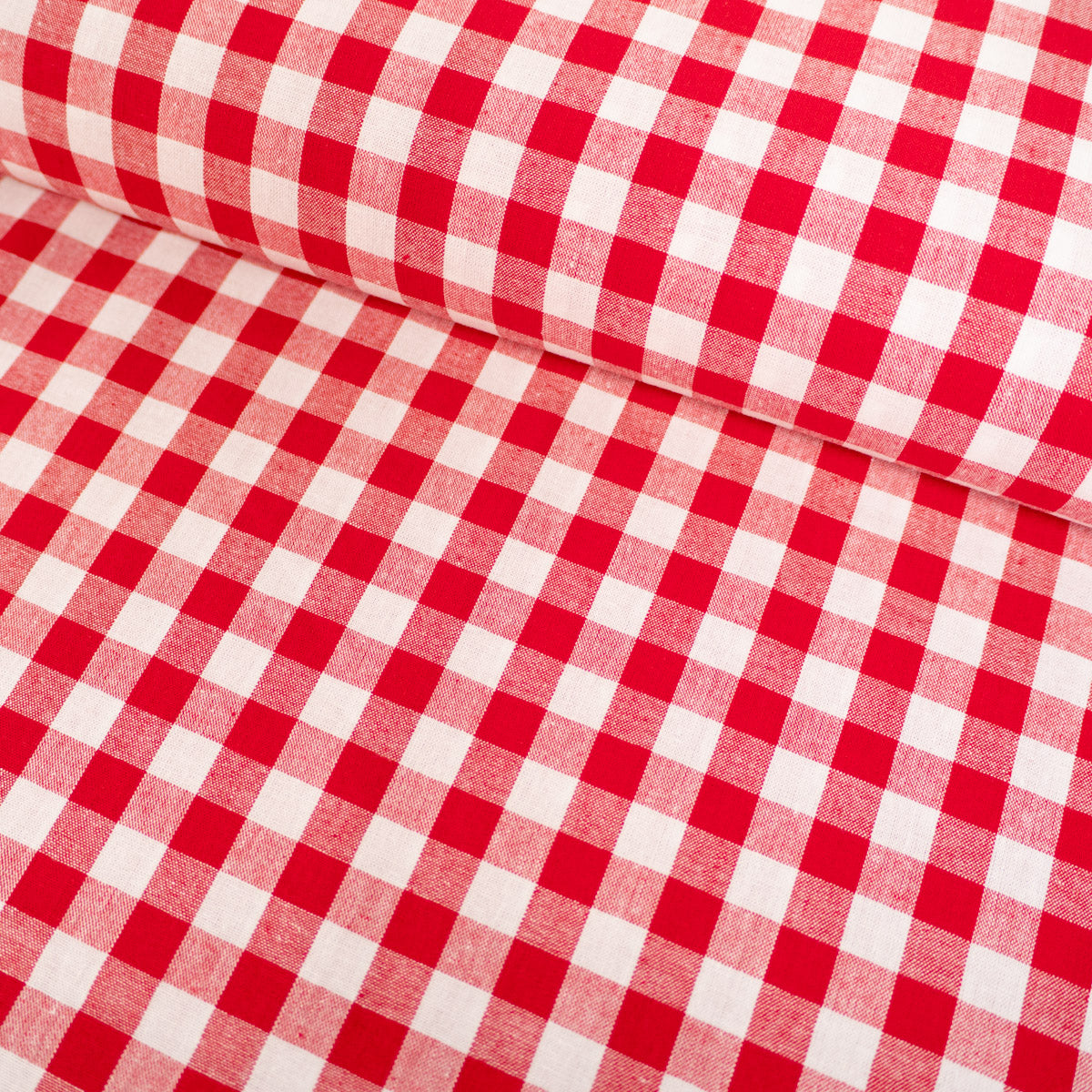 ikat-e-tissus-vichy-moyen-rouge-popeline-coton image 1
