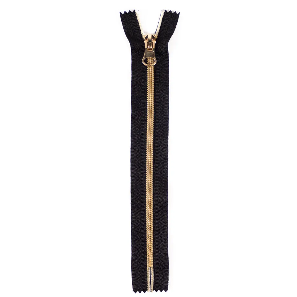 ikat-e-mercerie-fermeture-clair-nylon-noir-dor-20-cm image 1