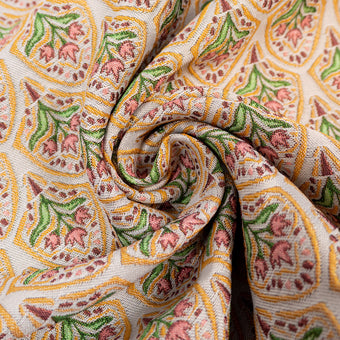 ikat-e-tissus-jacquard-fleurs-d-or-rose image 4