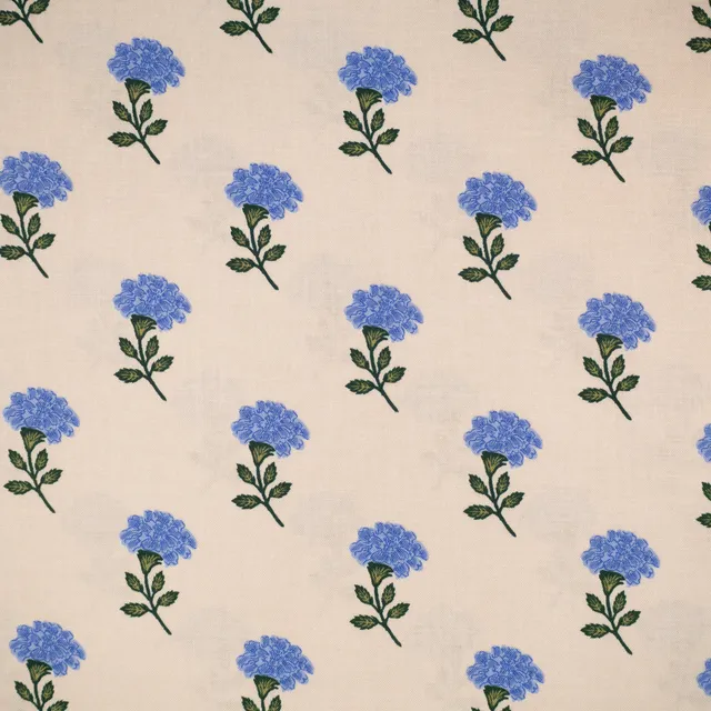 ikat-e-marisol-popeline-de-coton-cr-me-fleurs-r-tro image 1