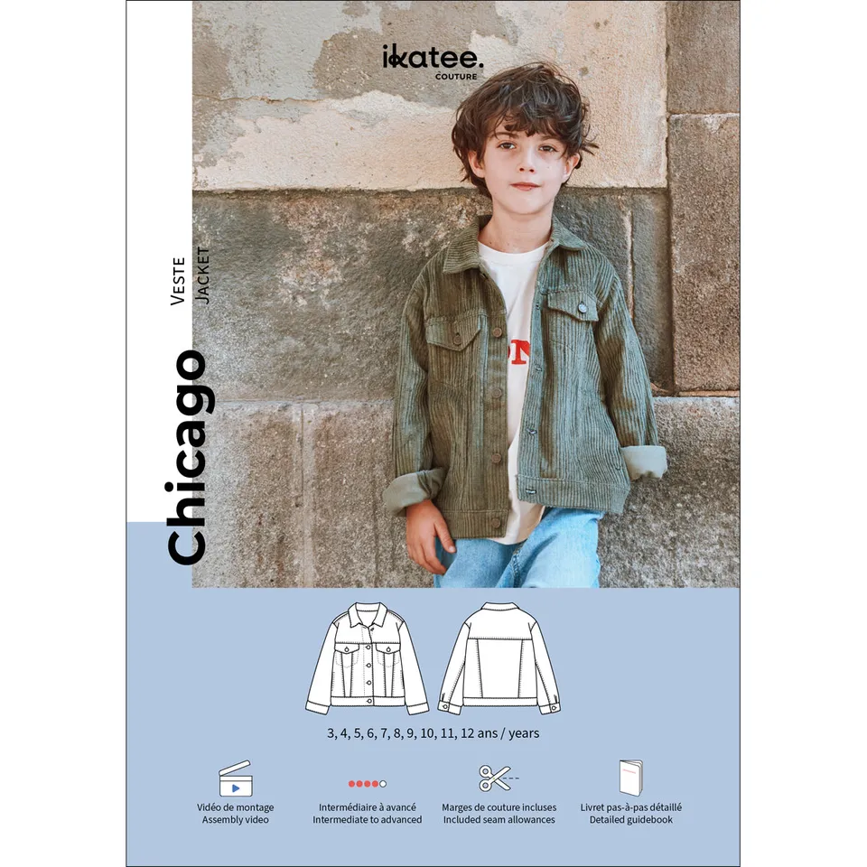 ikat-e-chicago-veste-enfant-patron-papier-3-12-ans-mixte image 1
