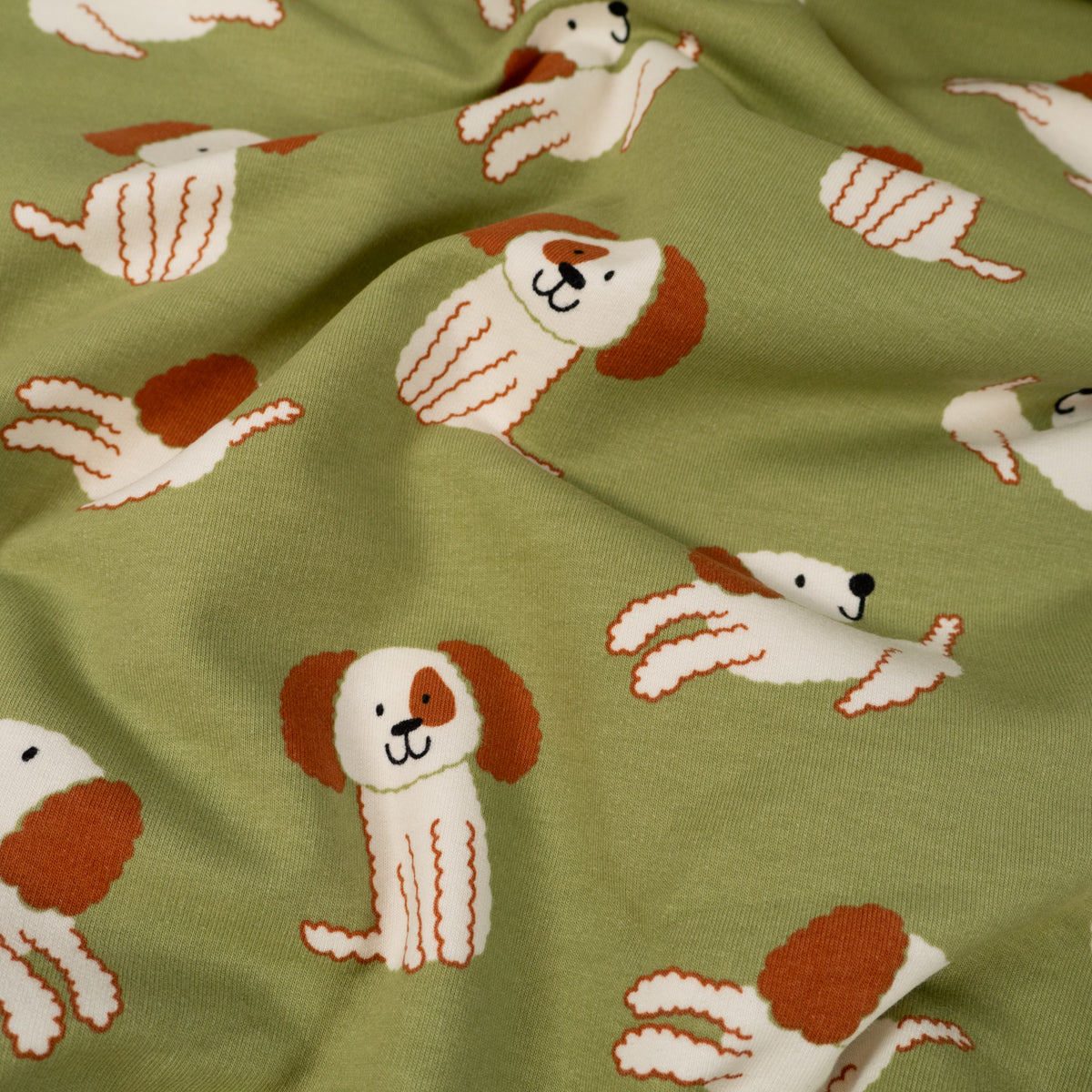 ikat-e-tissus-chiens-joueurs-tissu-sweat-vert-animaux image 6