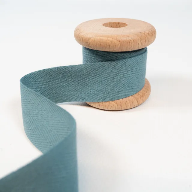 ikat-e-mercerie-ruban-serg-coton-bleu-lagon-au-m-tre image 1