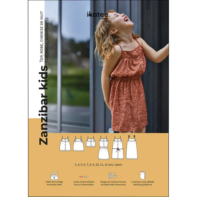 ikat-e-zanzibar-kids-patron-robe-enfant-papier-top image 1