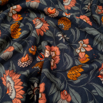 ikat-e-mumbai-tissu-viscose-bleu-floral-130g-blouse-robe image 3
