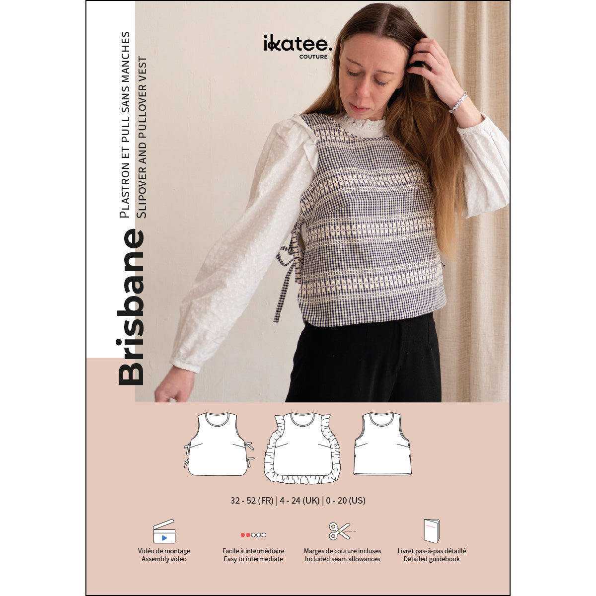 ikatee-brisbane-pull-sans-manches-femme-patron-papier-32-52-bavette image 1