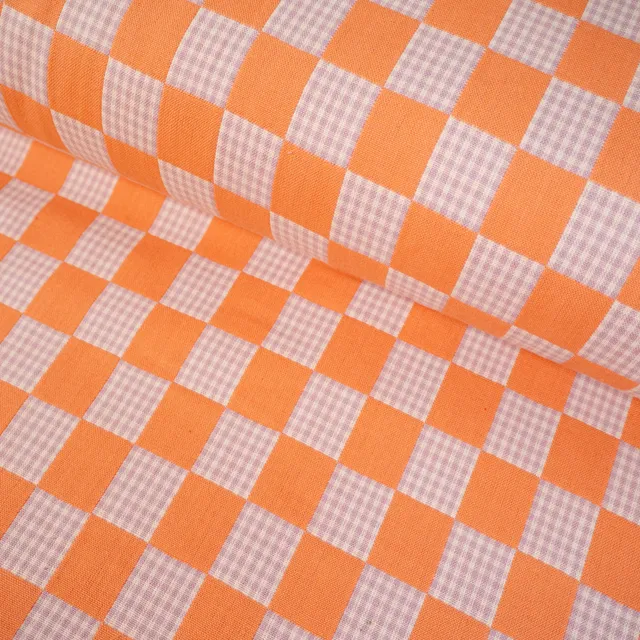 ikat-e-checkmate-casepack-tissu-double-toffe-orange-et-violet image 1