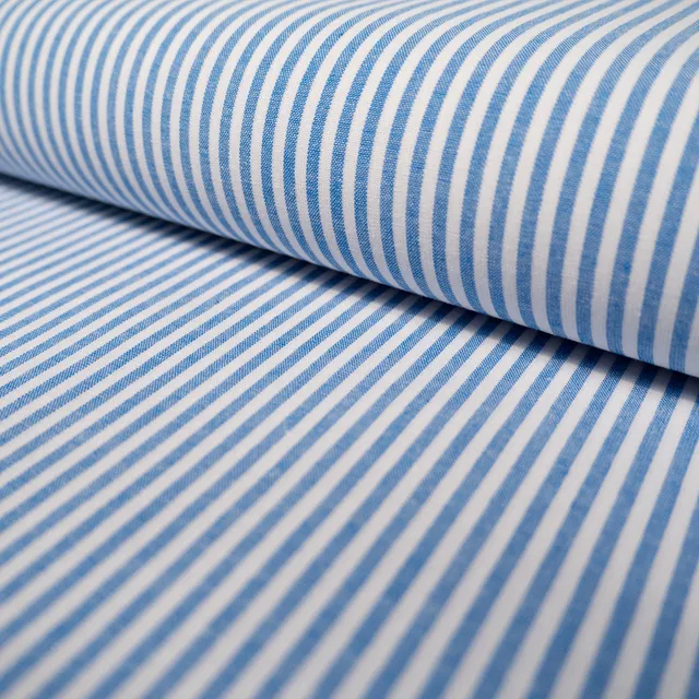 ikat-e-tissus-popeline-rayures-bleu-ciel-au-m-tre image 1