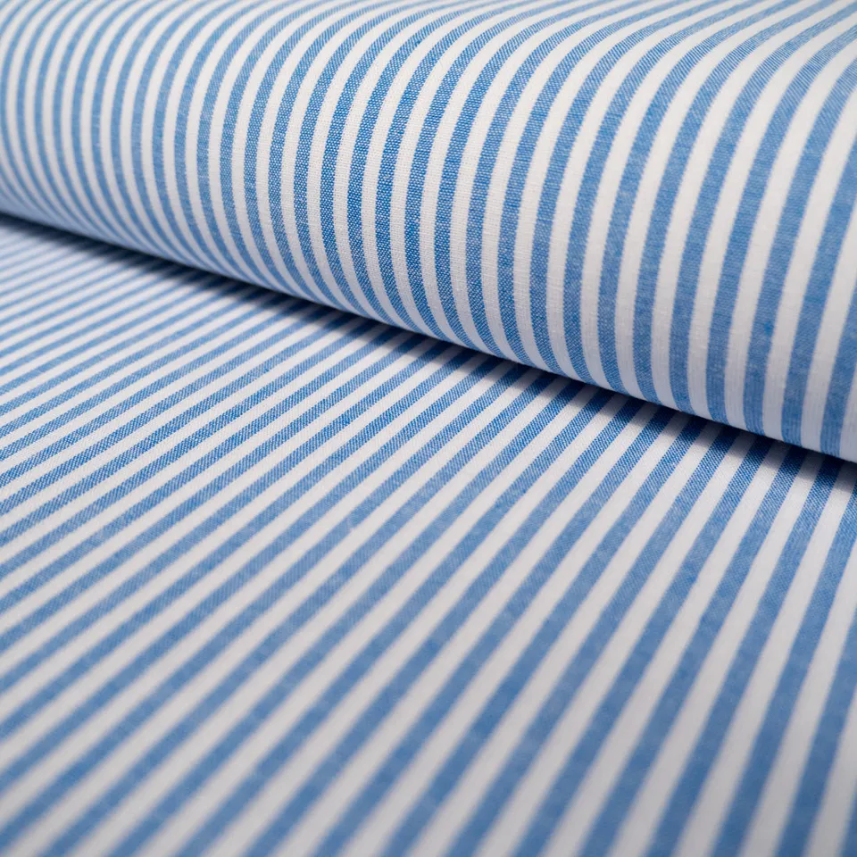 ikat-e-tissus-popeline-rayures-bleu-ciel-au-m-tre image 1