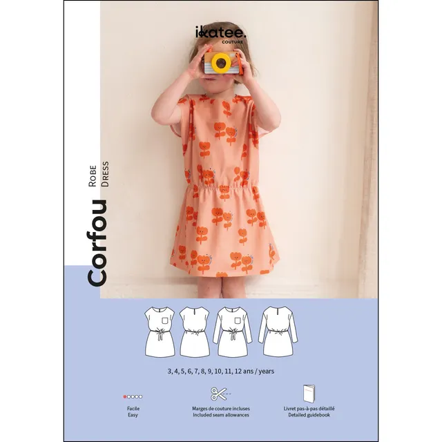 ikat-e-corfou-robe-enfant-patron-papier-3-12-ans-maille image 1