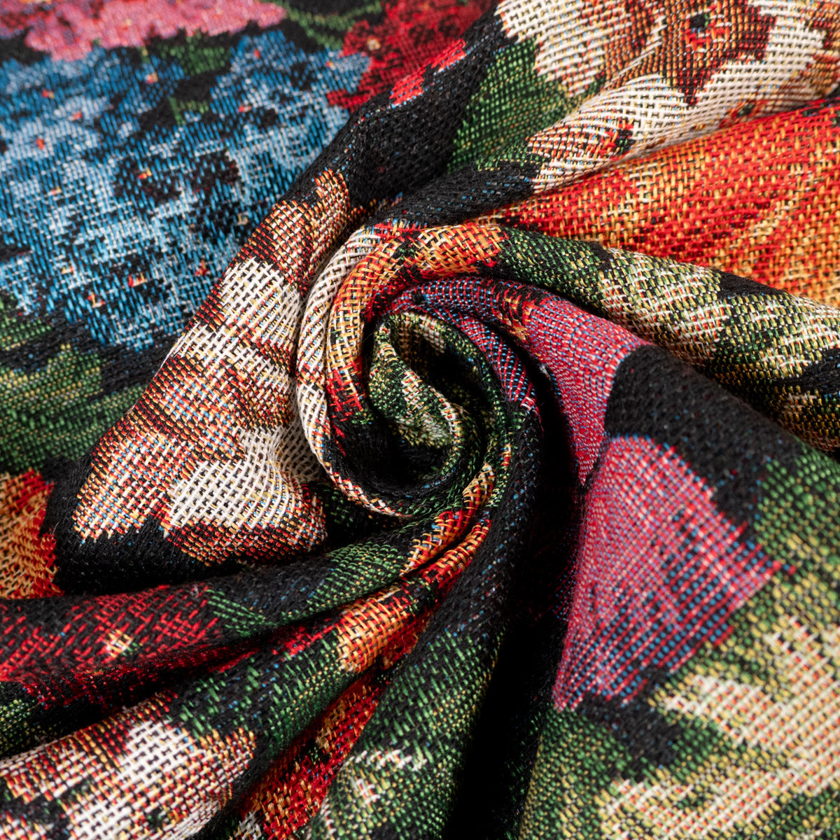 ikatee-tapisserie-florale-tissu-jacquard-noir-fleurs image 5