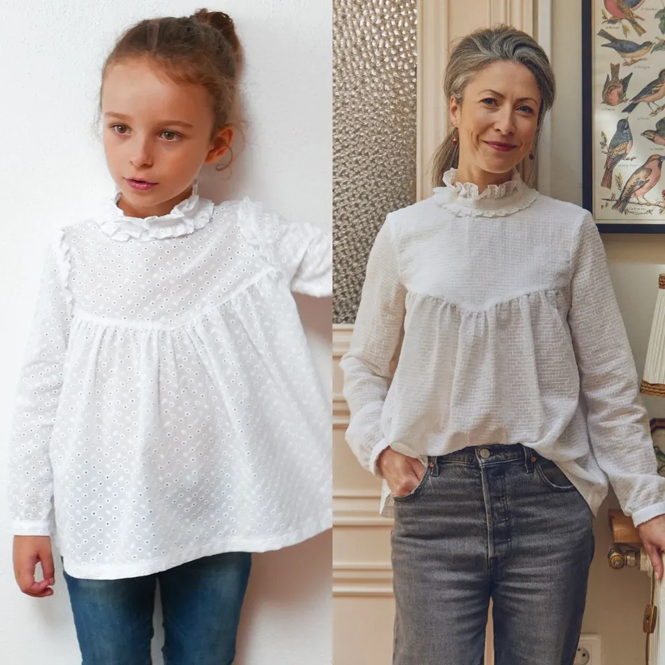 ikat-e-louise-duo-patron-blouse-robe-m-re-fille-pdf-anglais image 1