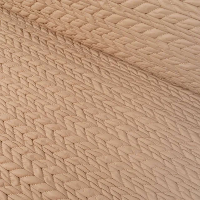 ikat-e-tissu-doudoune-matelass-sable-chevrons-uni image 1