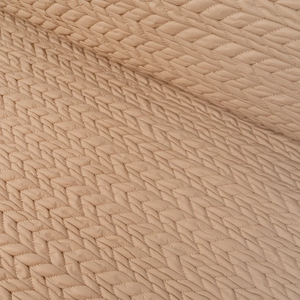 ikat-e-tissu-doudoune-matelass-sable-chevrons-uni image 1