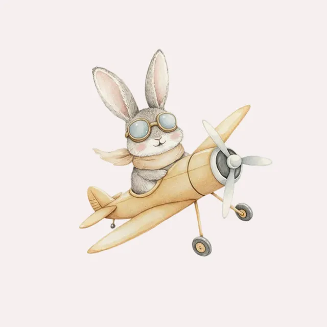 ikat-e-mercerie-tygdr-mmar-lapin-aviateur-transfert-textile-enfant image 1