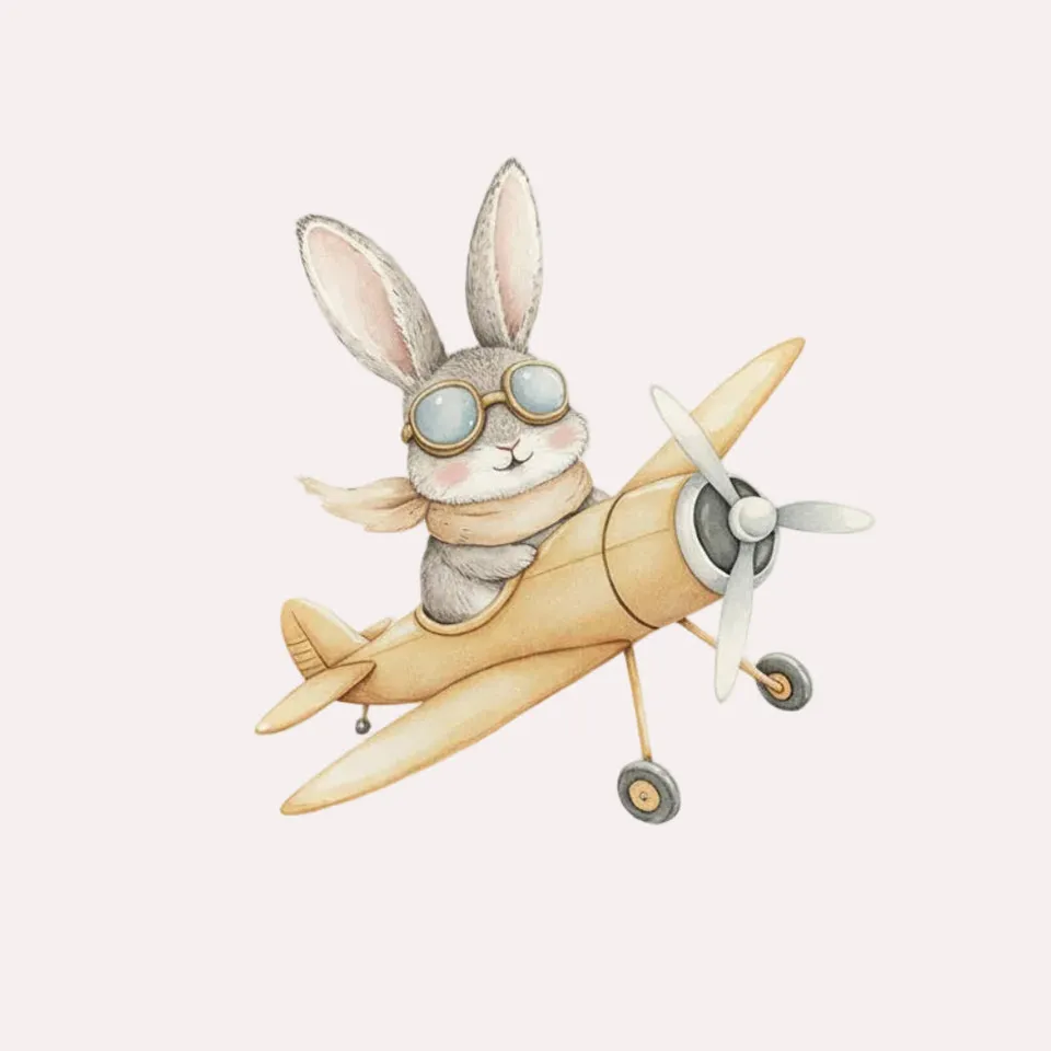 ikat-e-mercerie-tygdr-mmar-lapin-aviateur-transfert-textile-enfant image 1