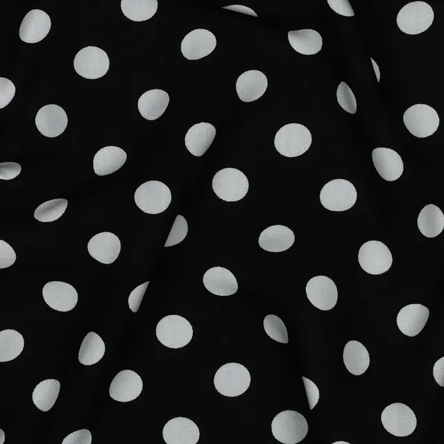 ikat-e-tissus-carmen-tissu-viscose-noir-pois-blancs image 1