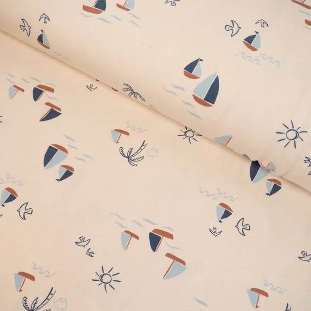 ikat-e-tissus-balade-en-mer-tissu-jersey-gots-cru image 1