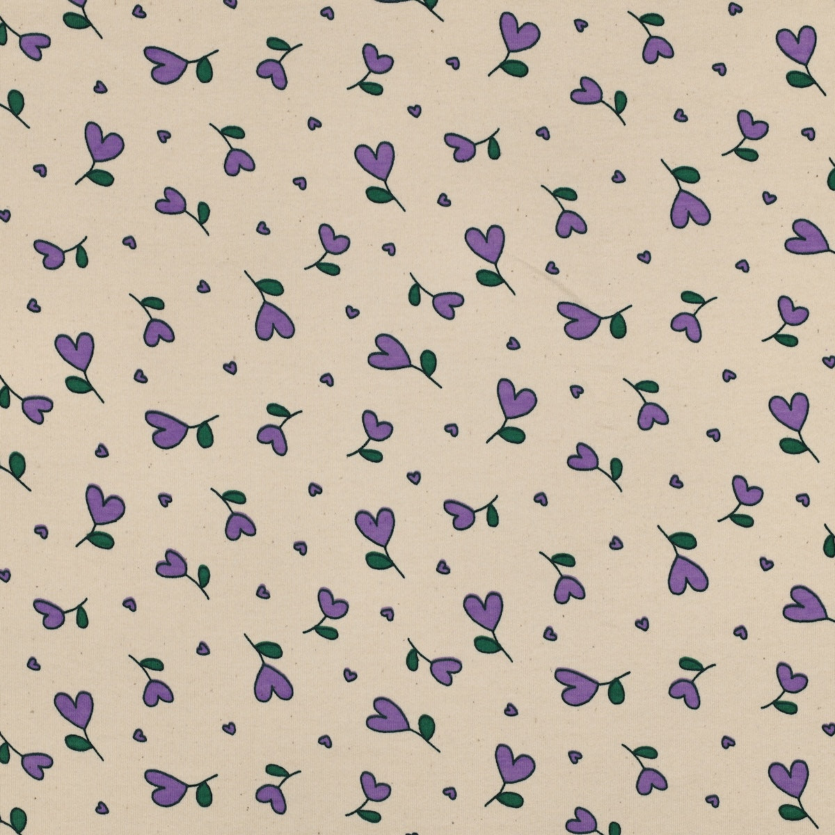 ikat-e-tissus-love-tissu-sweat-beige-et-violet-c-urs image 1