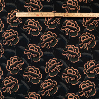 ikat-e-tissus-viscose-ispahan-tissu-noir-fleuri image 6