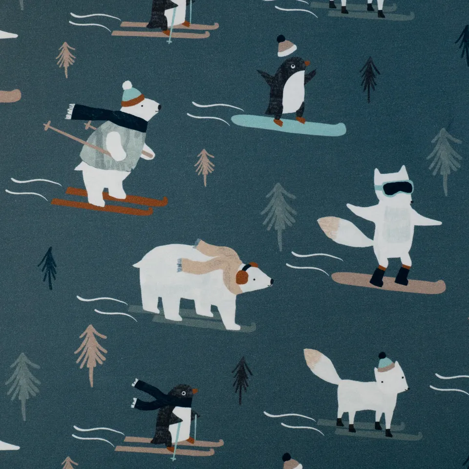 ikat-e-french-terry-animaux-ski-p-trole-sweat image 1