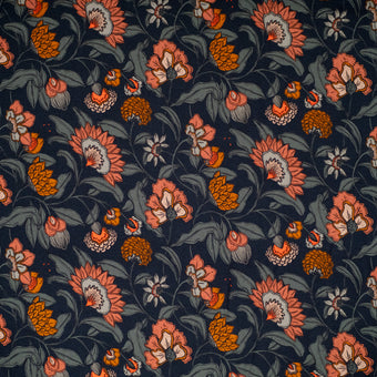 ikat-e-mumbai-tissu-viscose-bleu-floral-130g-blouse-robe image 6