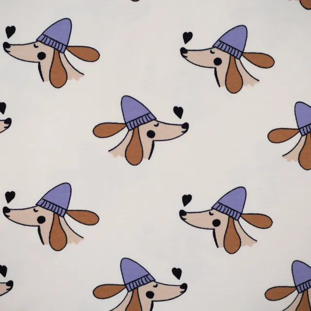 ikat-e-doggy-love-coupon-french-terry-cru-25-cm image 1