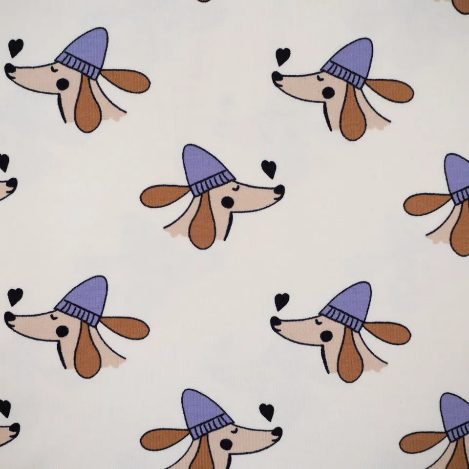 ikat-e-doggy-love-coupon-french-terry-cru-25-cm image 1
