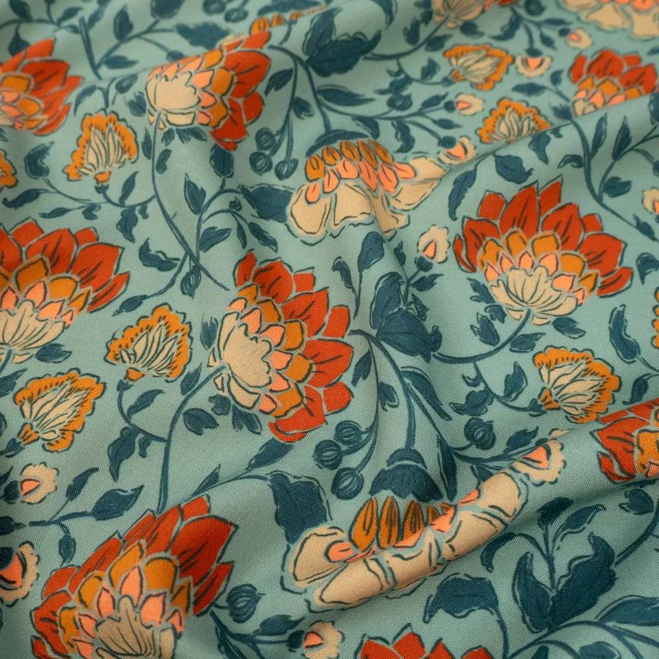 ikat-e-tissus-m-diterran-e-tissu-viscose-bleu-lagon image 1