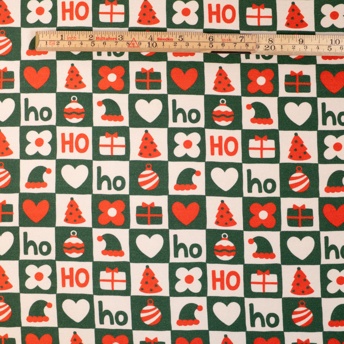 ikat-e-tissus-french-terry-bio-merry-xmas-tissu-vert image 8