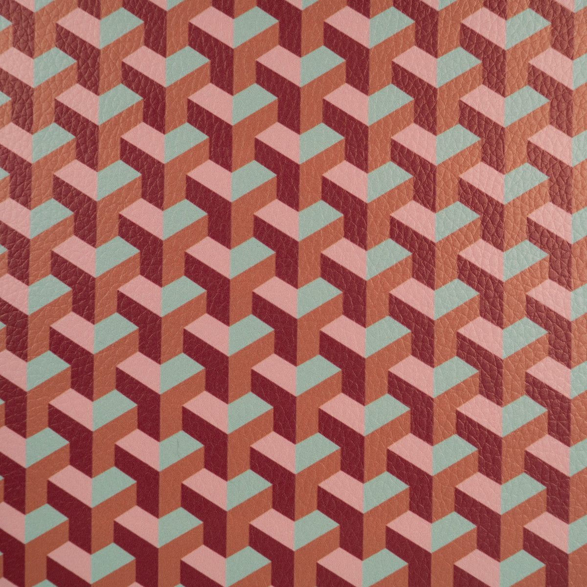 ikat-e-tissus-simili-cuir-graphique-rose-marron image 2