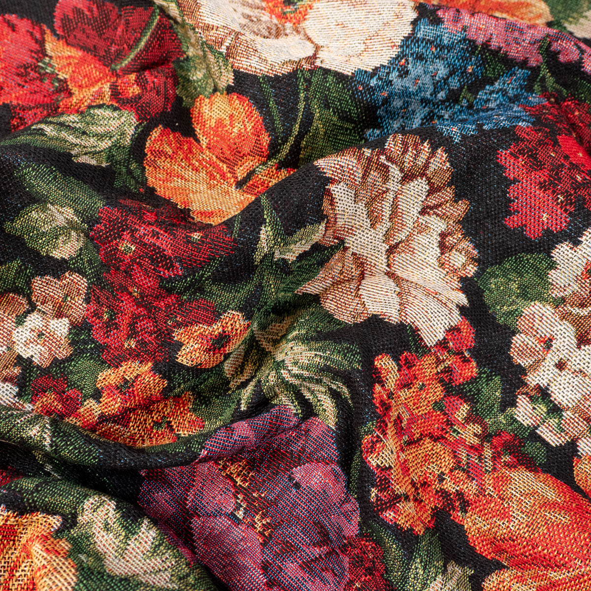 ikatee-tapisserie-florale-tissu-jacquard-noir-fleurs image 6