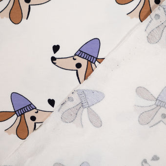 ikat-e-tissus-french-terry-doggy-love-tissu-cru-bio image 7