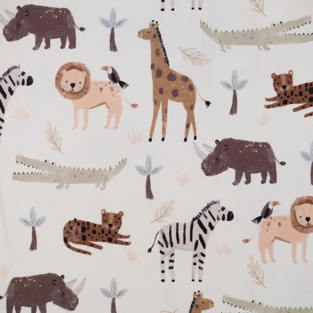 ikat-e-jersey-tissu-b-b-animaux-safari-blanc image 1