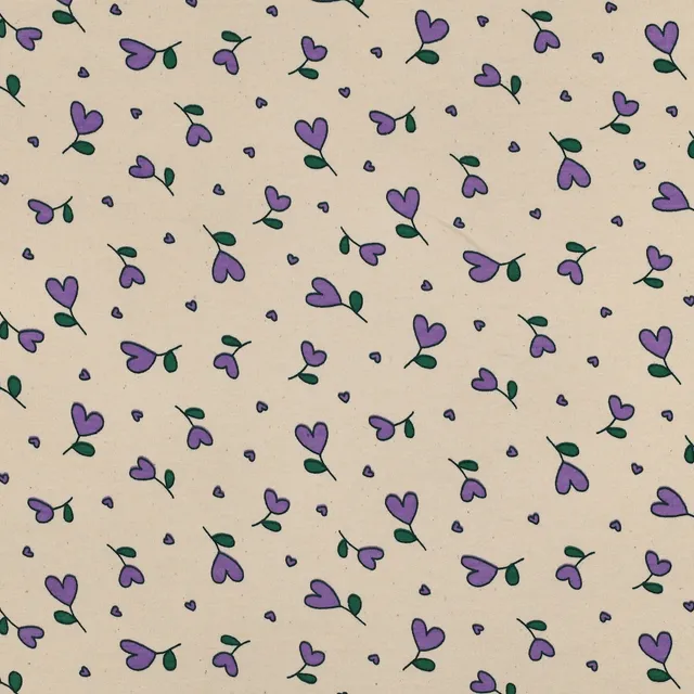 ikat-e-tissus-sweat-love-tissu-beige-violet-c-urs image 1