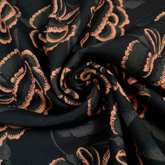 ikat-e-tissus-viscose-ispahan-tissu-noir-fleuri image 4
