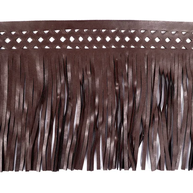 ikat-e-ruban-franges-12-cm-brun-fonc-au-m-tre image 1