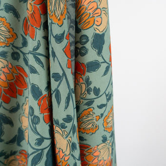 ikat-e-m-diterran-e-tissu-viscose-floral-bleu-lagon image 5