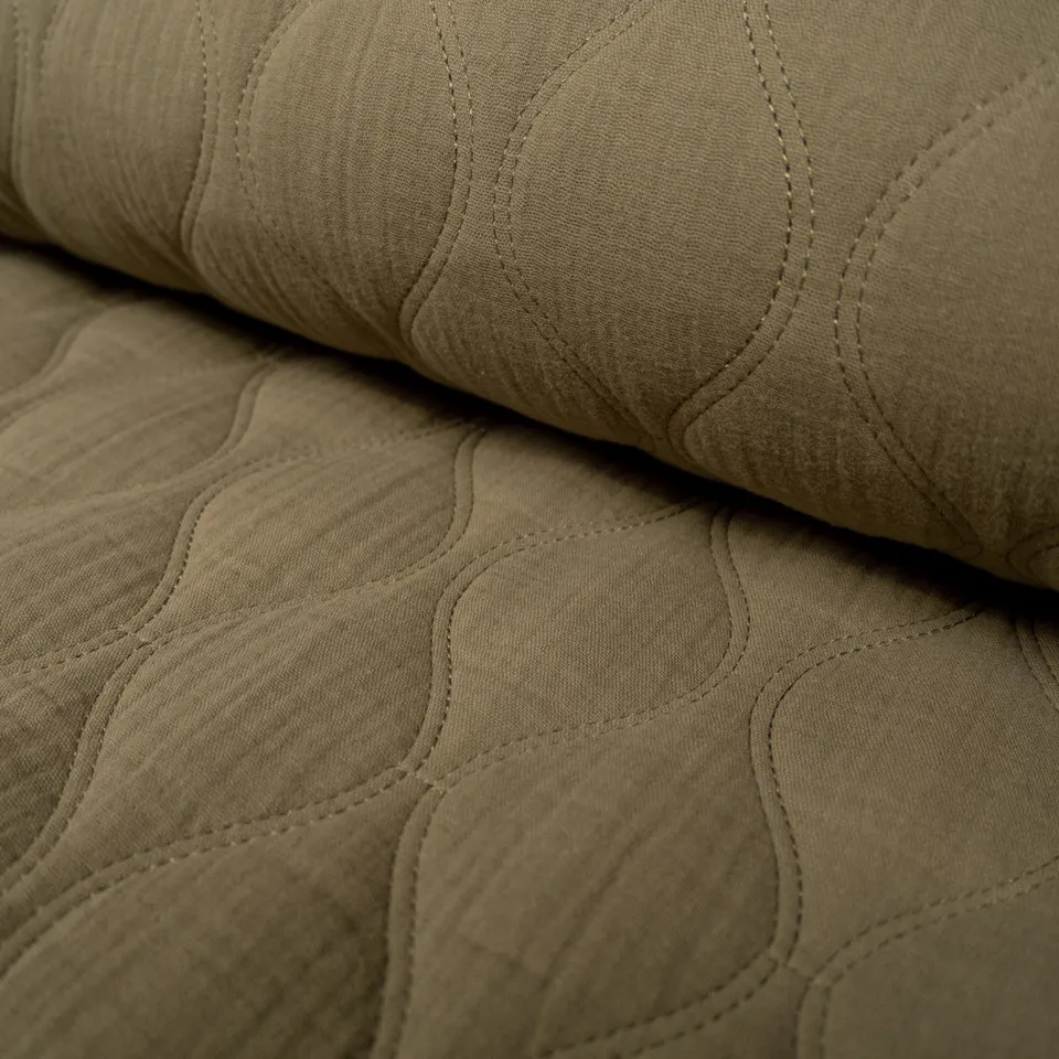 ikat-e-tissus-double-gaze-matelass-e-tissu-kaki-au-m-tre image 1