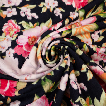ikat-e-riviera-tissu-jersey-viscose-noir-fleuri image 3