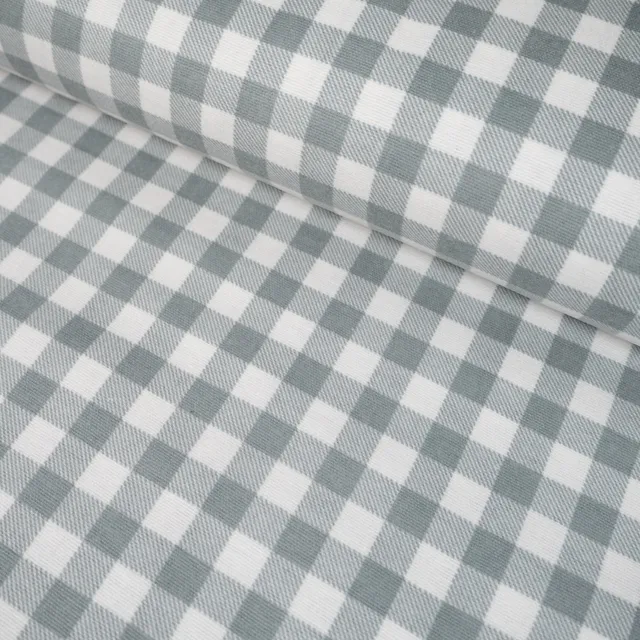 ikat-e-tissus-flanelle-vichy-blanc-vert-sauge-tissu-carreaux image 1