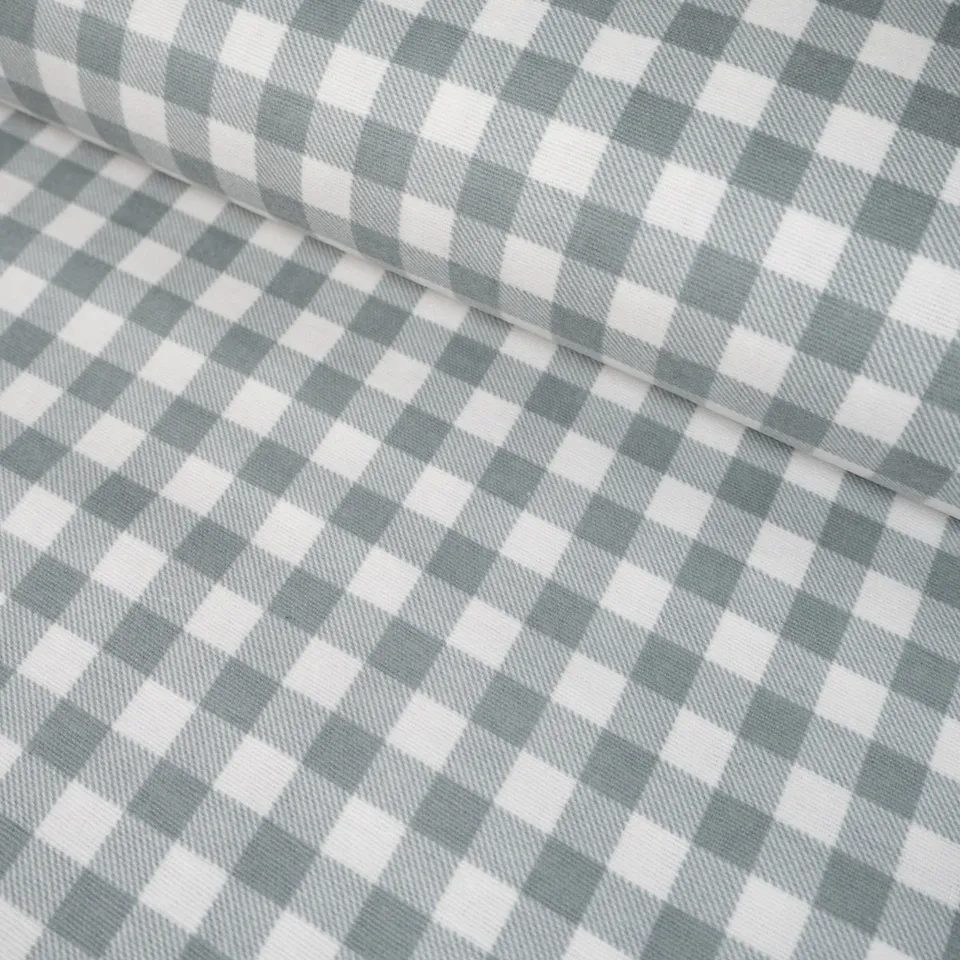 ikat-e-tissus-flanelle-vichy-blanc-vert-sauge-tissu-carreaux image 1