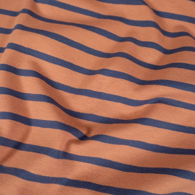 ikat-e-breton-jersey-stretch-ray-marron-indigo image 1
